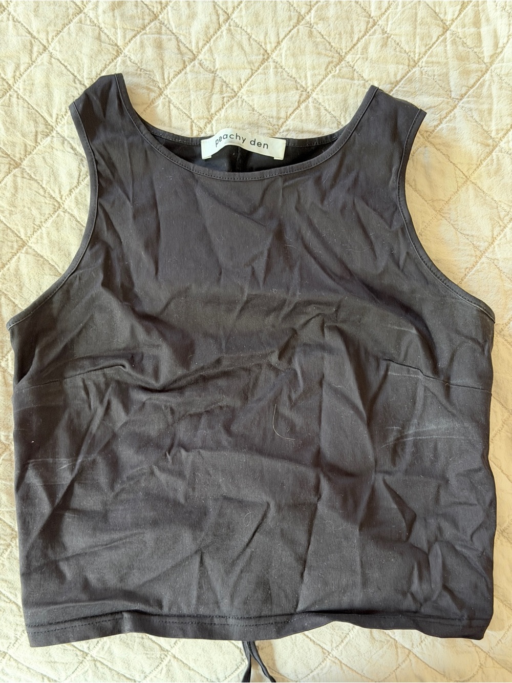 peachy den Black Cropped Tank Camisole